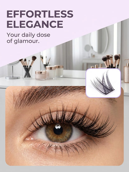 ELAE Fluffy Spiky Manga Lash Clusters 8-16mm Multi-Length DIY Individual False Lashes Easy To Apply Reusable Eyelash Extension For Women