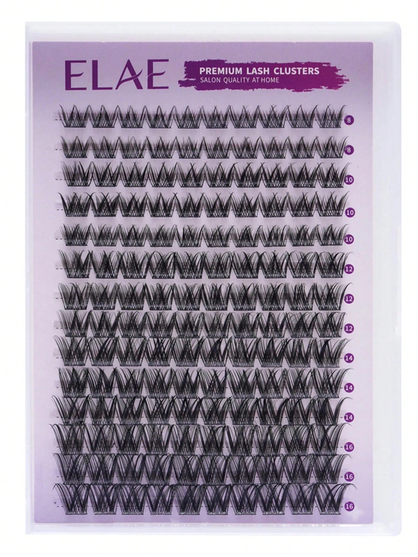 ELAE Fluffy Spiky Manga Lash Clusters 8-16mm Multi-Length DIY Individual False Lashes Easy To Apply Reusable Eyelash Extension For Women