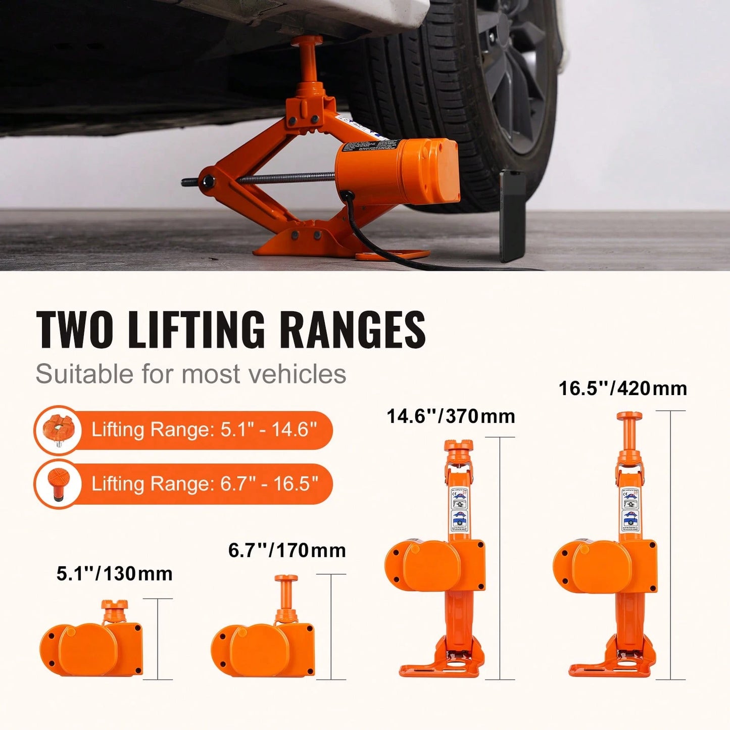 Electric Car Jack, 3 Tons/6600 Lbs Scissor Jack With Electric Impact Wrench, 12V Car Jack With Double Saddles With Remote Control, Portable Car Jack Lifting For Sedan, SUV, Truck Tire Change