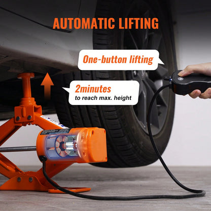 Electric Car Jack, 3 Tons/6600 Lbs Scissor Jack With Electric Impact Wrench, 12V Car Jack With Double Saddles With Remote Control, Portable Car Jack Lifting For Sedan, SUV, Truck Tire Change