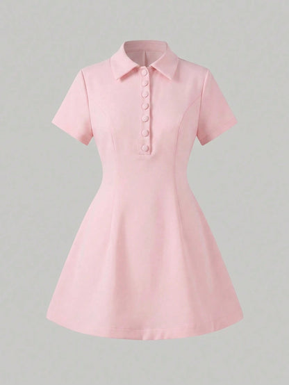 Elegant Casual College Office Commute Romantic Daily Date Party Vacation Mini Dress Pink