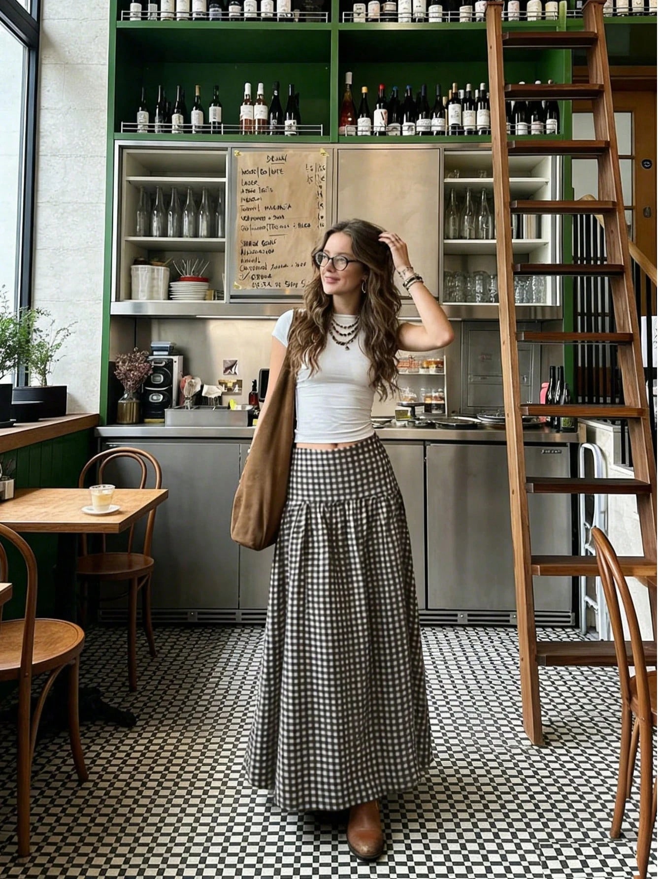 Elegant Casual Plaid Mid-Length Skirt, Graceful Lady-Like, Beach, Graduation Dance, Back To School Dance, Vintage, Palace Style