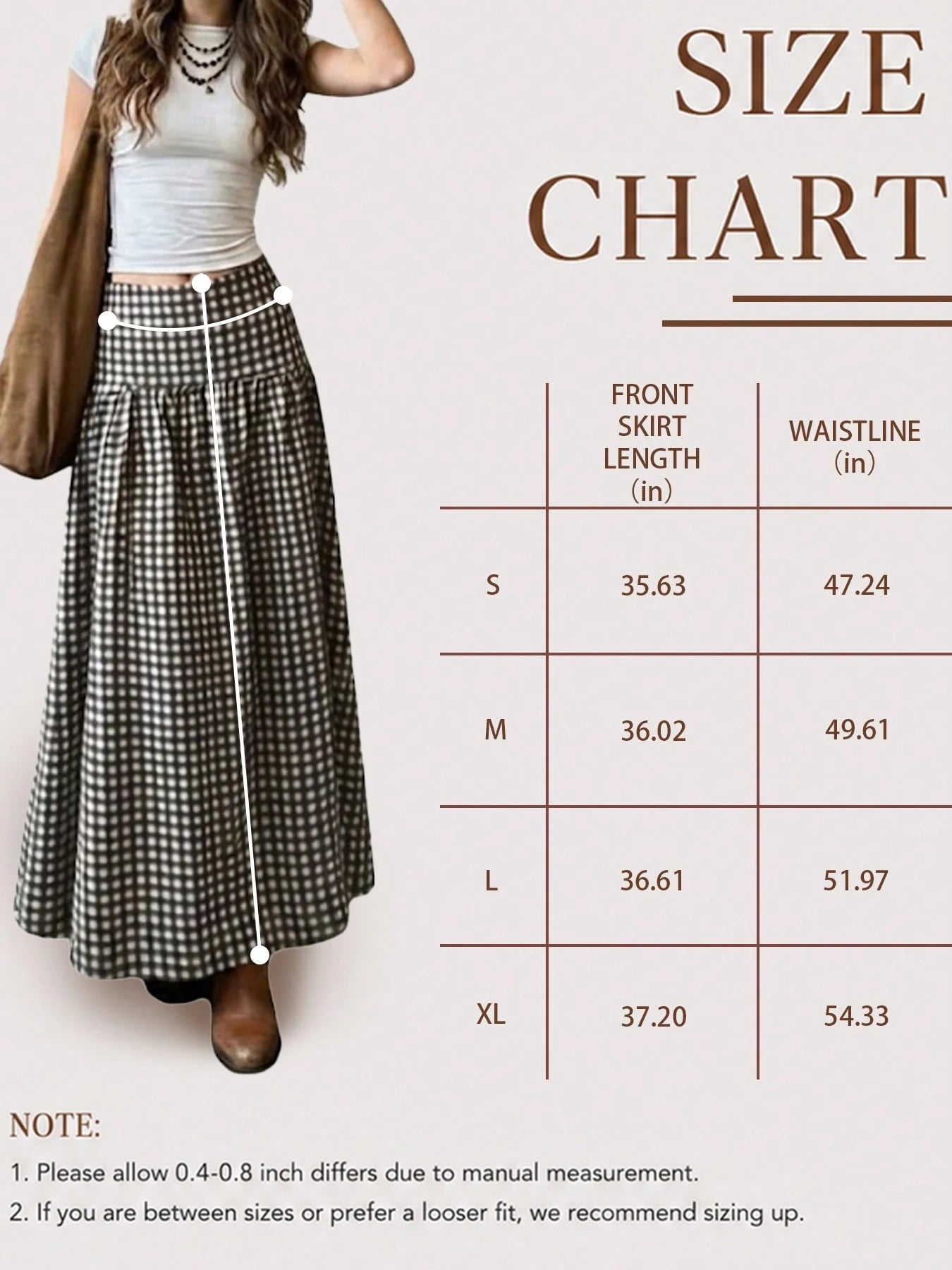 Elegant Casual Plaid Mid-Length Skirt, Graceful Lady-Like, Beach, Graduation Dance, Back To School Dance, Vintage, Palace Style