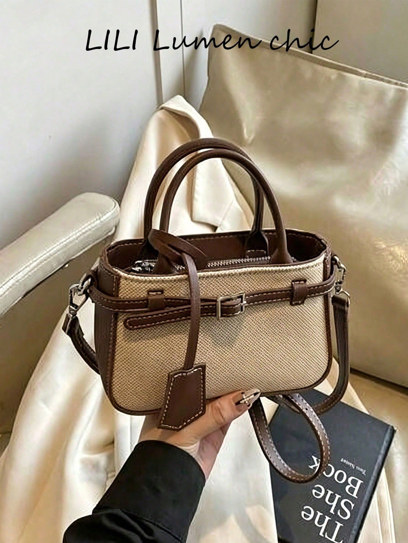 Elegant Ladies Handbag Featuring Textured Woven Surface Adjustable Strap, Fashion Accessory For Work, Travel And Weekend Styling