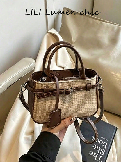 Elegant Ladies Handbag Featuring Textured Woven Surface Adjustable Strap, Fashion Accessory For Work, Travel And Weekend Styling