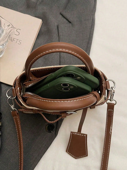Elegant Ladies Handbag Featuring Textured Woven Surface Adjustable Strap, Fashion Accessory For Work, Travel And Weekend Styling