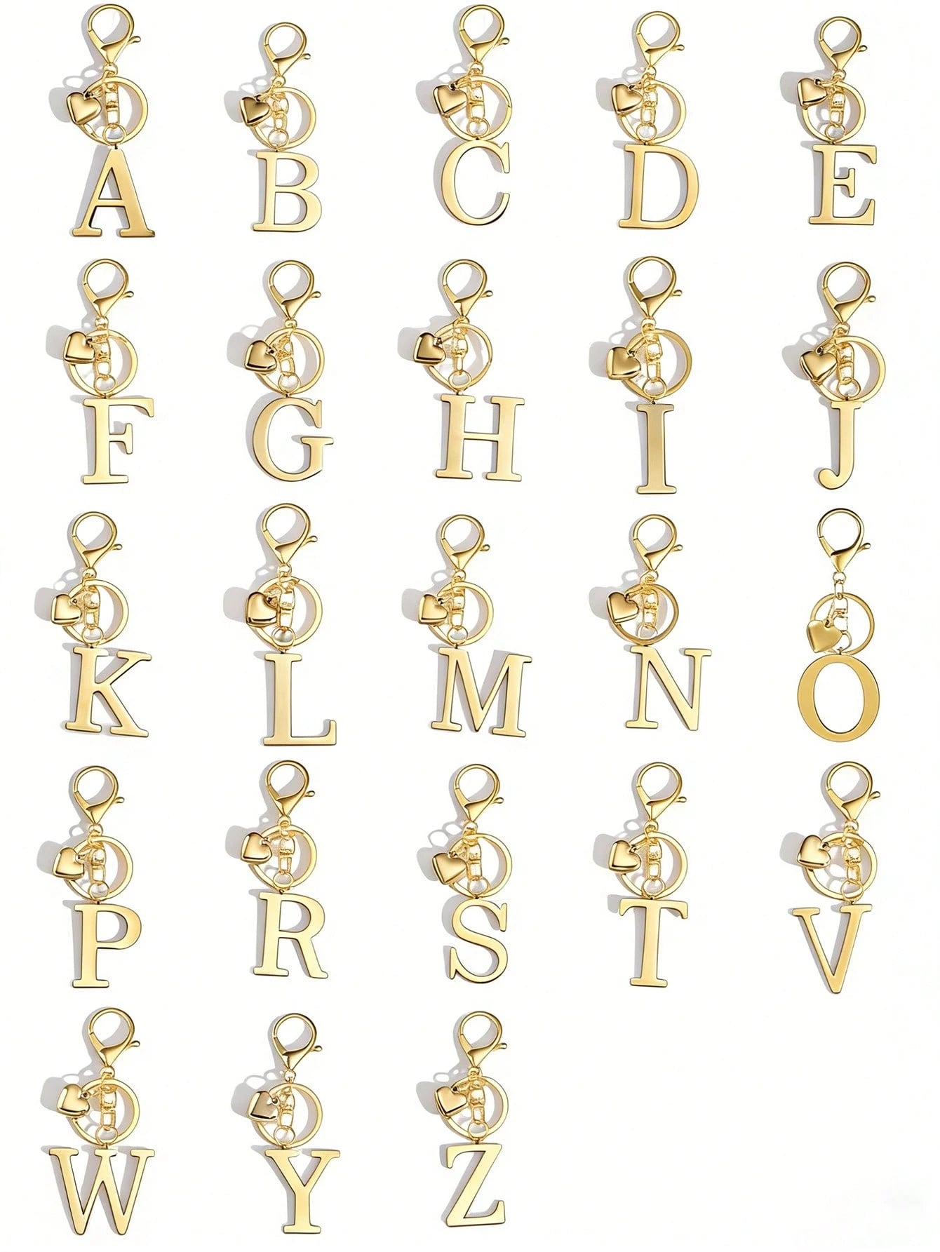 Elegant Metal Heart-Shaped Letter Keychain, 3D Alphabet Pendant Keyring, Fashion Alloy Keychain, Backpack Hanging Ornament, Car Key Chain, Classic Minimalist Keychain Suitable For Women's Daily Use, D