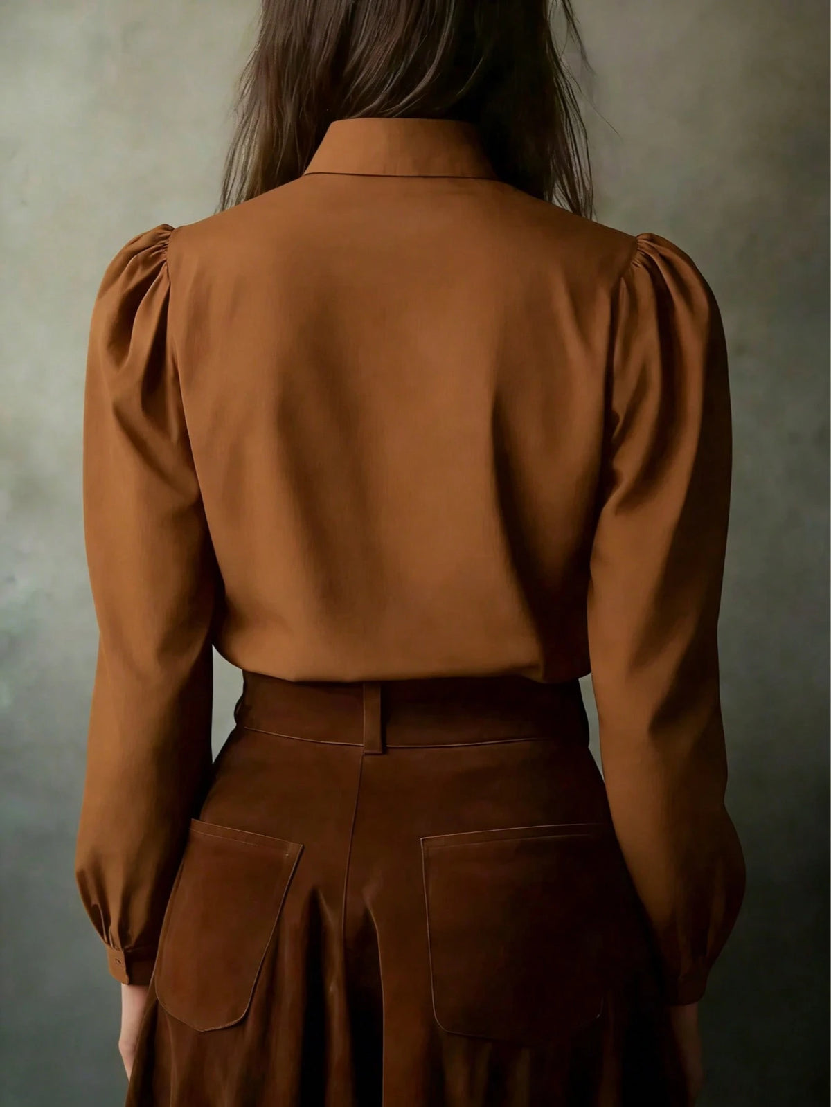 Elegant Solid Color Women's Long Sleeve Shirt, Versatile Casual Blouse For All Seasons White
