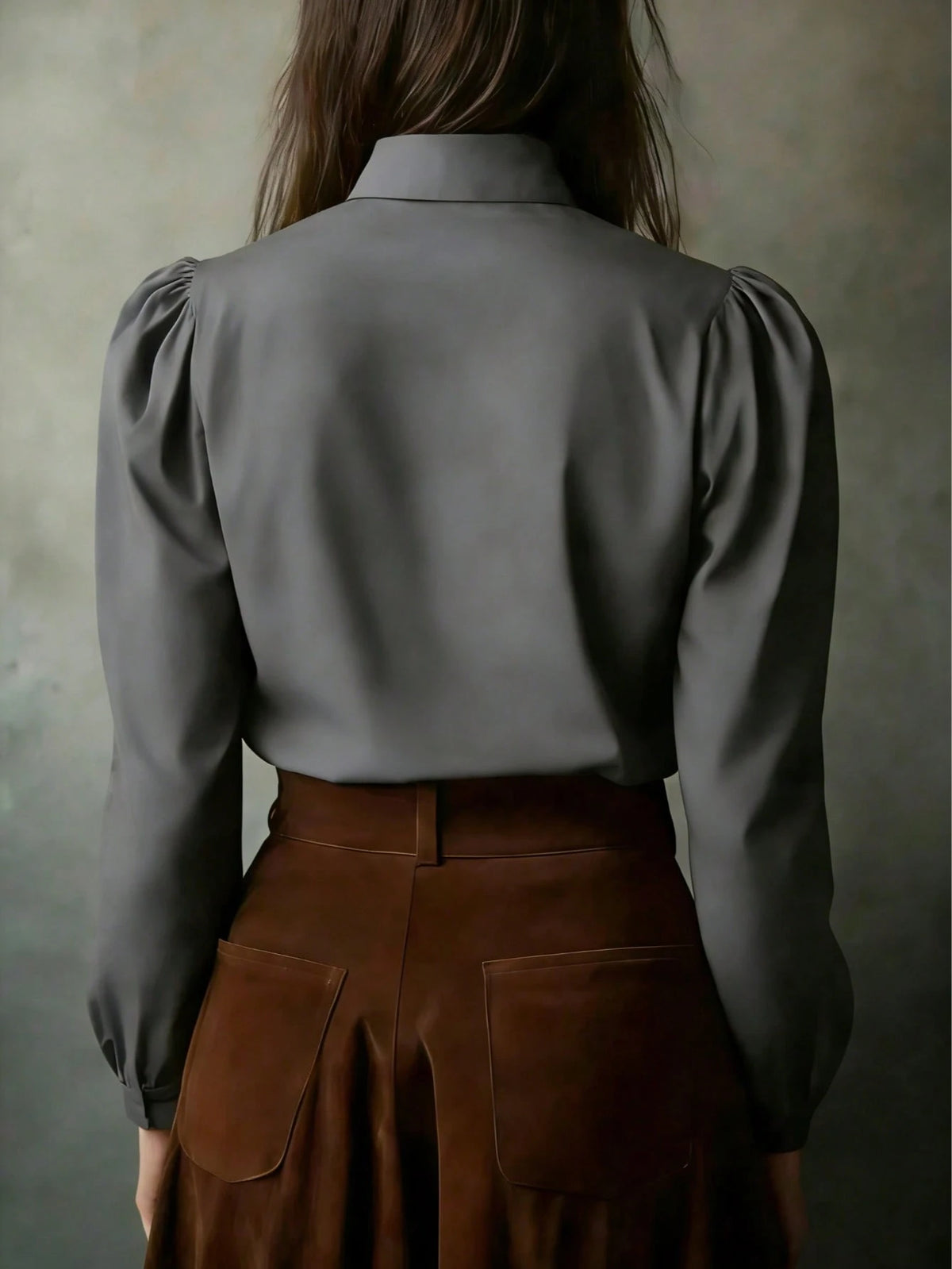 Elegant Solid Color Women's Long Sleeve Shirt, Versatile Casual Blouse For All Seasons White