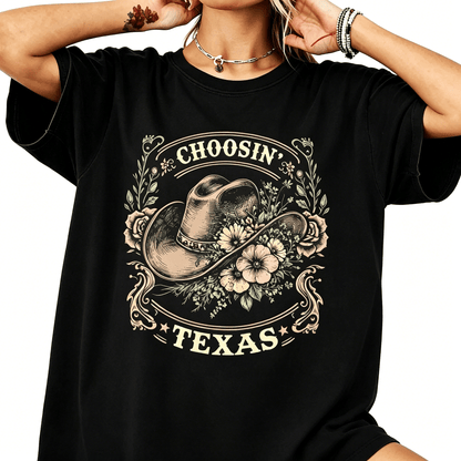Ella Choosin' Texas T-Shirt, Lone Star State Of Mind Tee, Vintage Country Music Merch, Retro Western Cowboy Shirt
