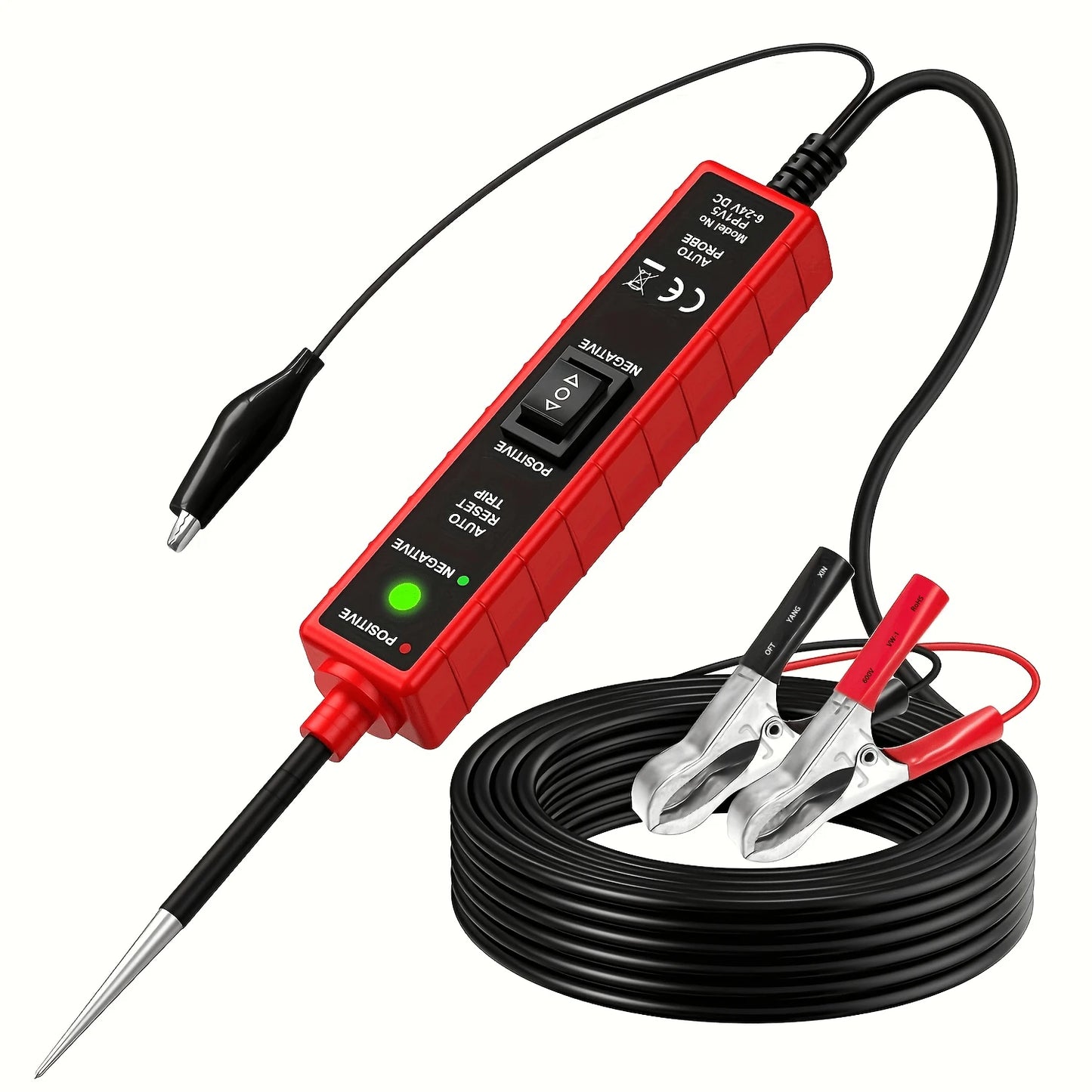 EM285 Circuit Probe Tester 6-24V Automotive Electrical Tester Voltage Polarity Detector Short Circuit Detector Car Repair Diagnostic Tool