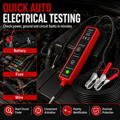 EM285 Circuit Probe Tester 6-24V Automotive Electrical Tester Voltage Polarity Detector Short Circuit Detector Car Repair Diagnostic Tool