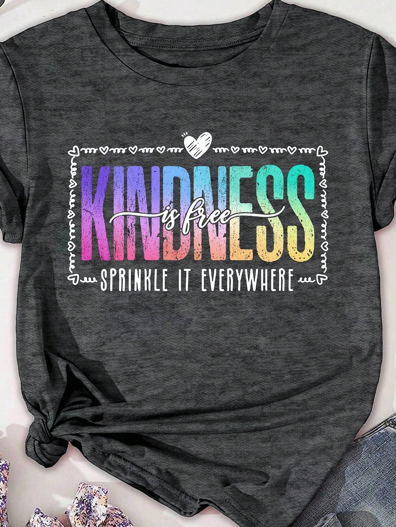 EMERY ROSE Kindness Is Free Printed Plus Size T-Shirt