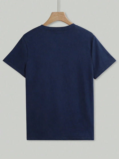 EMERY ROSE Women's Casual Solid Color Round Neck Short Sleeve T-Shirt, Versatile For Summer