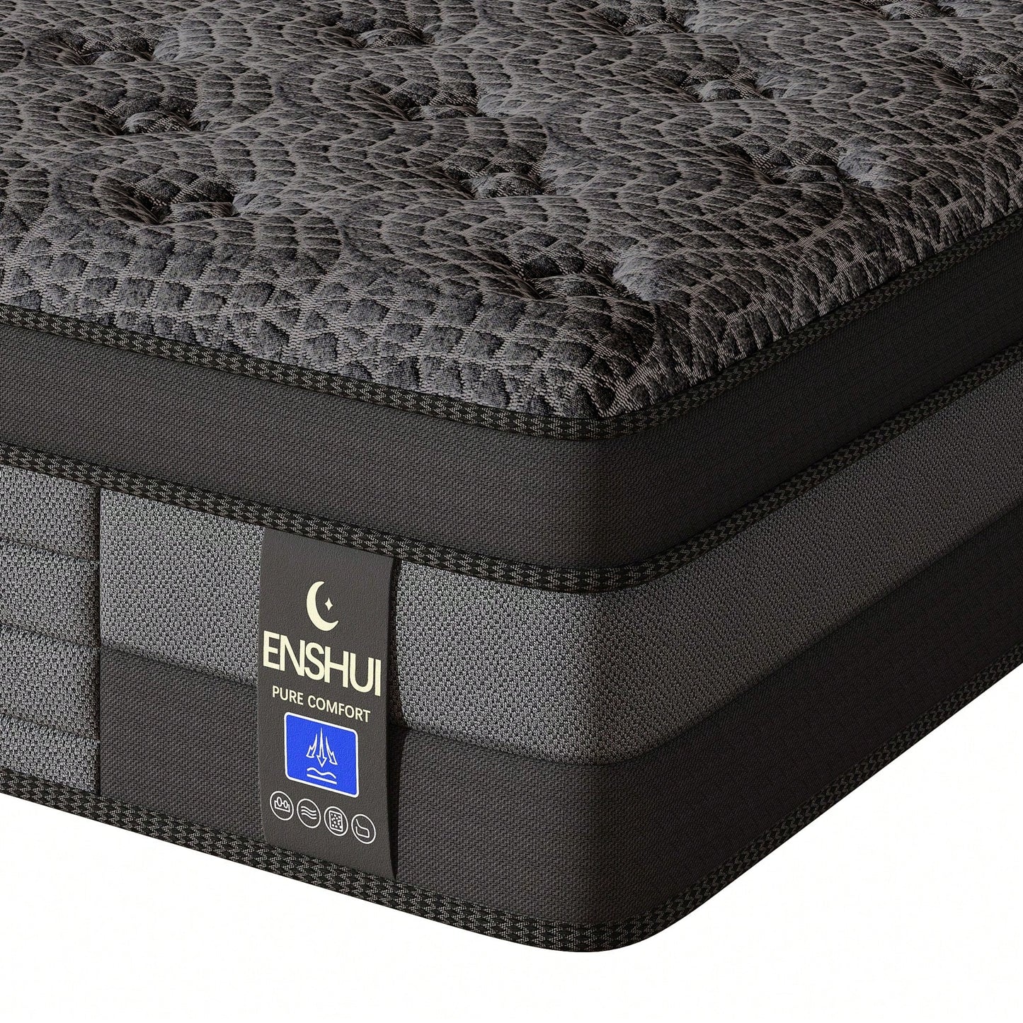 ENSHUI 12/14 Inch Twin Full Queen King Size Mattress 2026 Upgraded Hybrid Cooling Gel Memory Foam & Pocket Coils, Medium Firm Mattress In A Box For Back Neck Pain Relief, Motion Isolation, Edge Suppor