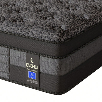 ENSHUI 12/14 Inch Twin Full Queen King Size Mattress 2026 Upgraded Hybrid Cooling Gel Memory Foam & Pocket Coils, Medium Firm Mattress In A Box For Back Neck Pain Relief, Motion Isolation, Edge Suppor