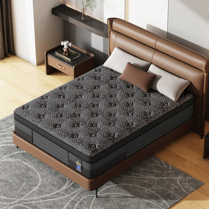 ENSHUI 12/14 Inch Twin Full Queen King Size Mattress 2026 Upgraded Hybrid Cooling Gel Memory Foam & Pocket Coils, Medium Firm Mattress In A Box For Back Neck Pain Relief, Motion Isolation, Edge Suppor