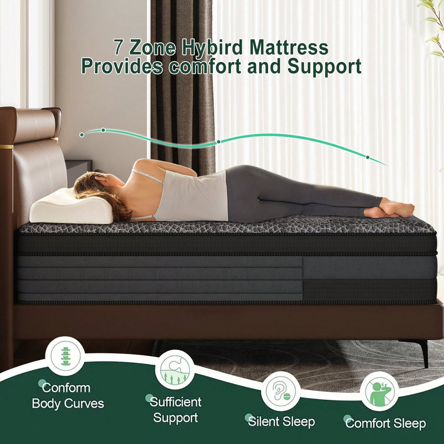 ENSHUI 12/14 Inch Twin Full Queen King Size Mattress 2026 Upgraded Hybrid Cooling Gel Memory Foam & Pocket Coils, Medium Firm Mattress In A Box For Back Neck Pain Relief, Motion Isolation, Edge Suppor