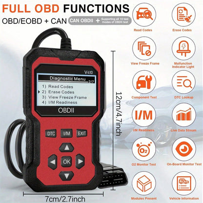 Escáner Obd Ii Universal Mejorado, Lector De Códigos De Fallos De Motor De Coche, Herramienta De Escaneo De Diagnóstico, Lectura Y Códigos De Error Claros Para 1996 O
