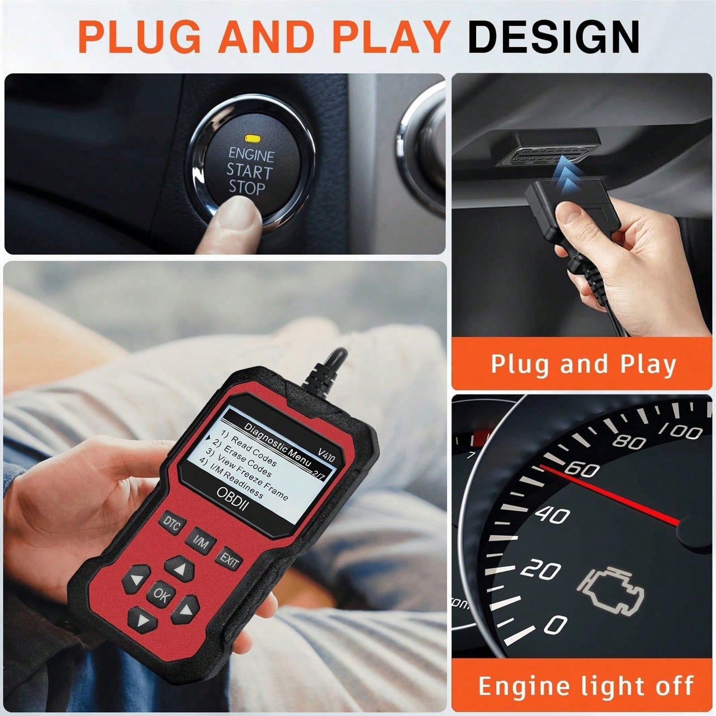 Escáner Obd Ii Universal Mejorado, Lector De Códigos De Fallos De Motor De Coche, Herramienta De Escaneo De Diagnóstico, Lectura Y Códigos De Error Claros Para 1996 O