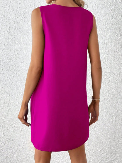 Essnce Notched Neckline Sleeveless Tank Dress