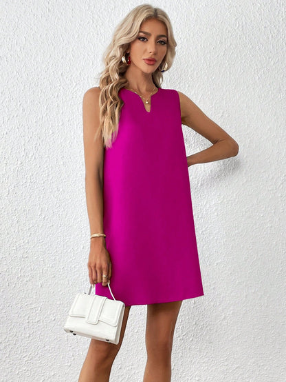 Essnce Notched Neckline Sleeveless Tank Dress