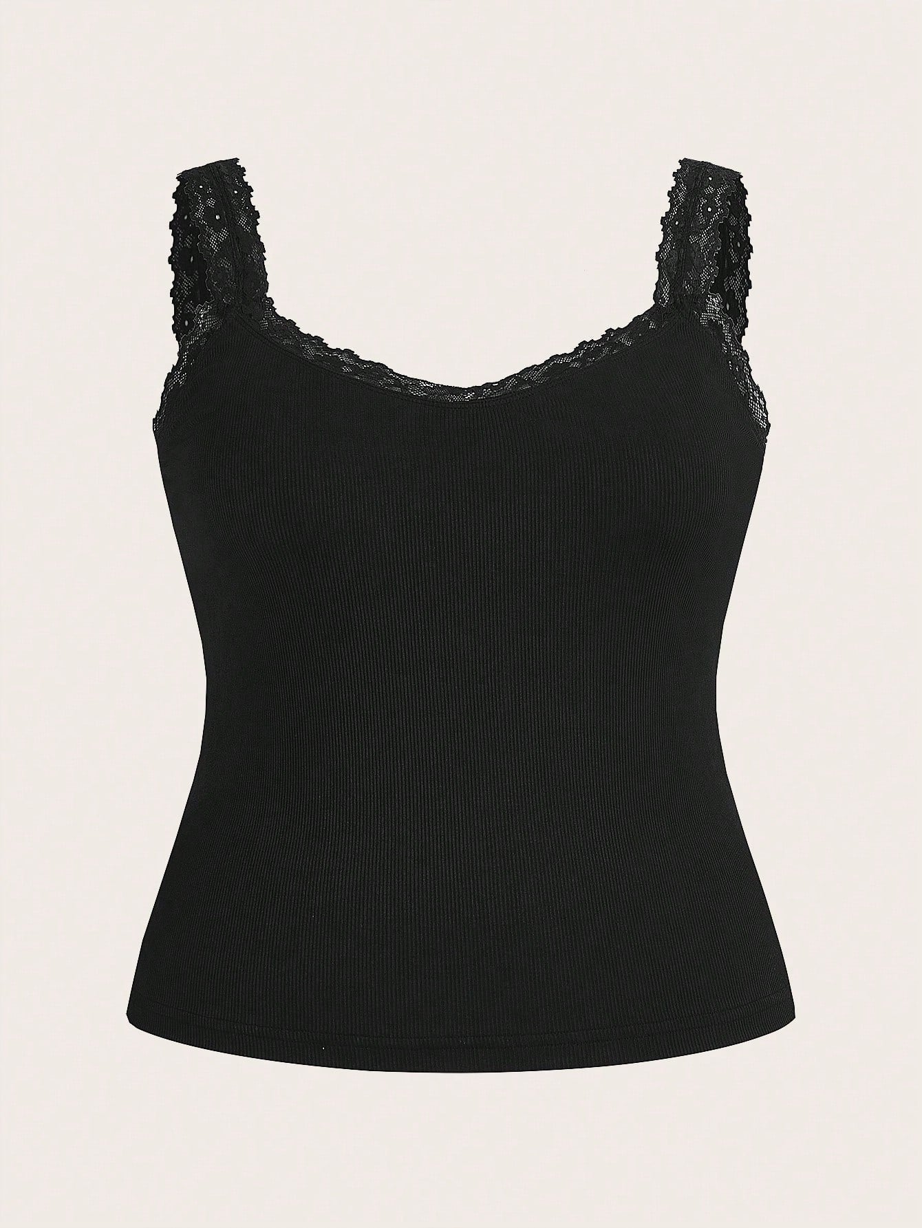 Essnce Plus Size Women's 3-Pieces Camisole Tops Elegant Business Casual Lace Splicing Suspenders Black White Grey Summer Commuting Lounge Office