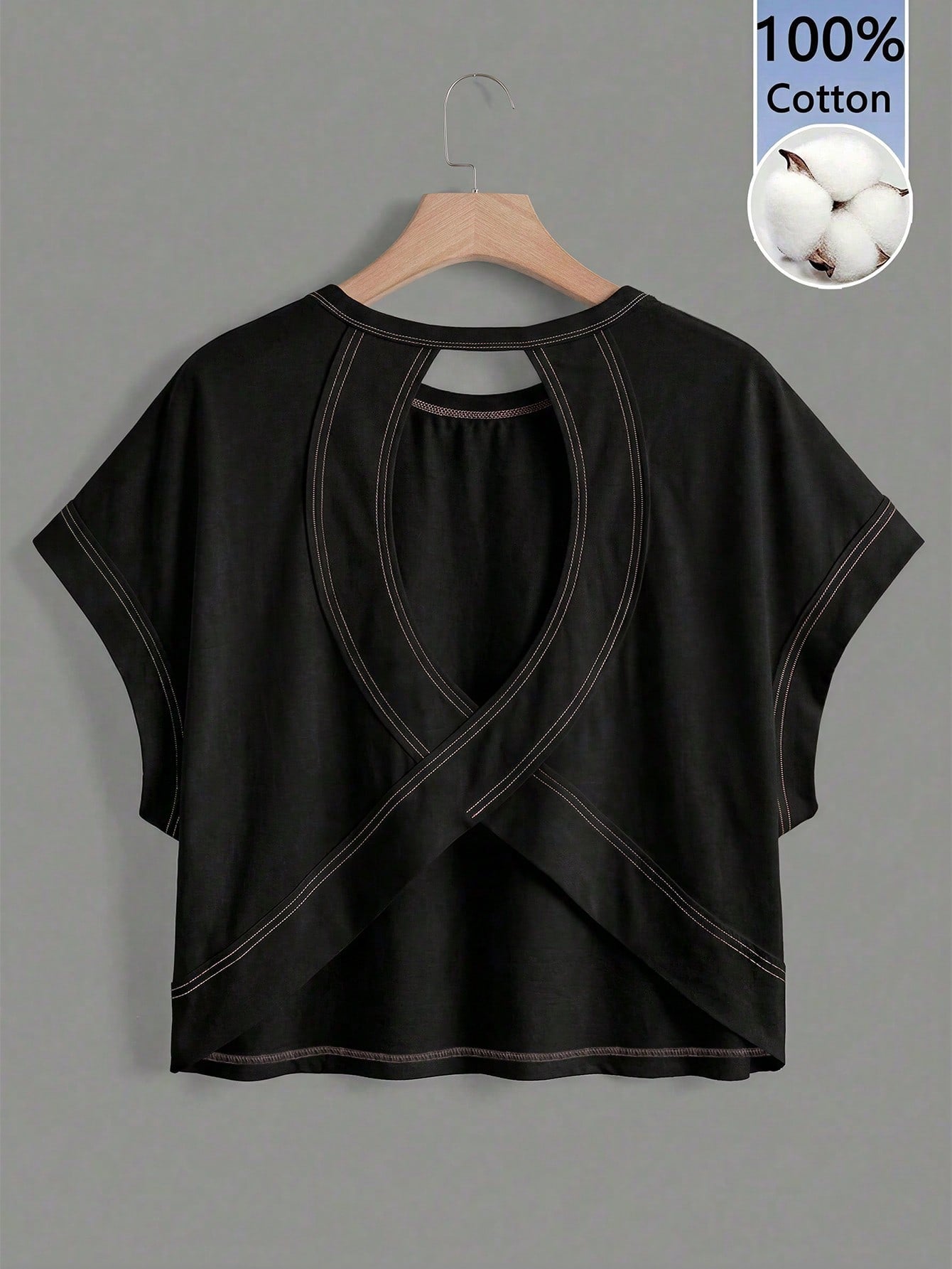 Essnce Women's Casual Round Neck Backless Asymmetrical Hem Loose Sleeveless T-Shirt, Suitable For Summer,Summer Top