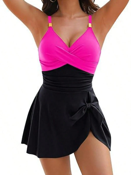 European Women One Piece Swimsuit Tight Slim Crisscross Open Back Sexy Multi Color In Stock Beach Bathing Suit