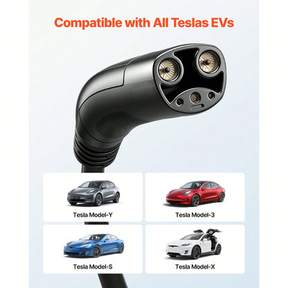 EV Charger Extension Cable For Te Sla, 48Amp 40 Ft Max 240V 11.52 KW With NACS Plug, EV Extension Cord For Level 1/2 Tesla Mobile/Wall Connector/Destination Charger, Model Y/X/3/S, Carrying Bag