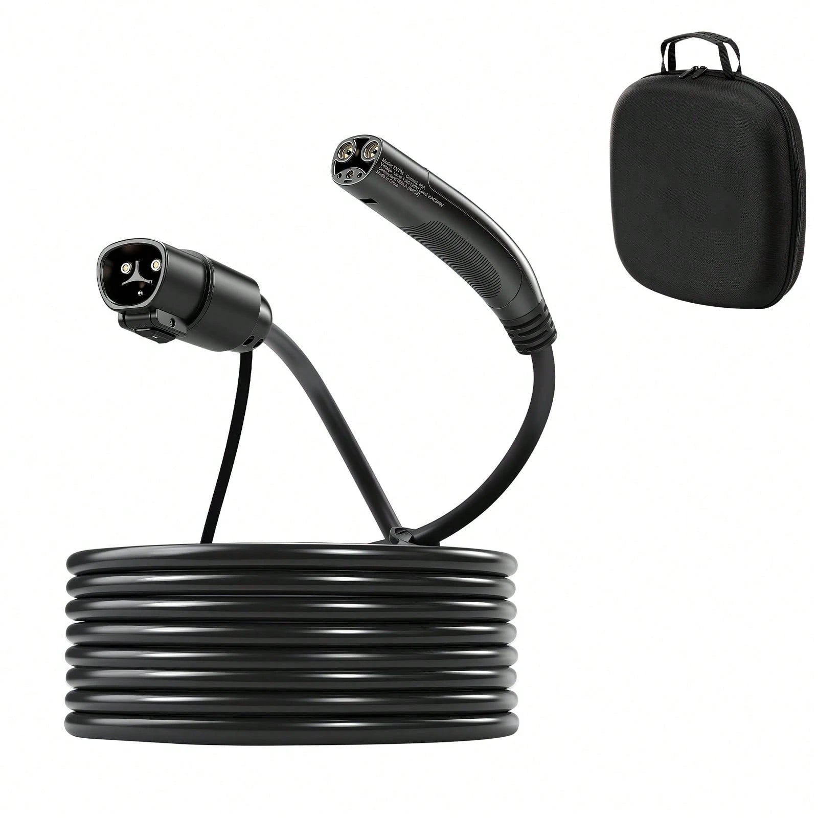 EV Charger Extension Cable For Te Sla, 48Amp 40 Ft Max 240V 11.52 KW With NACS Plug, EV Extension Cord For Level 1/2 Tesla Mobile/Wall Connector/Destination Charger, Model Y/X/3/S, Carrying Bag
