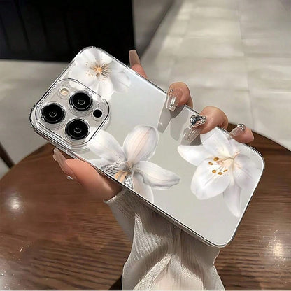 Excluding Lanyard And Stand, Minimalist White TPU Floral Fashion Phone 1pc Transparent TPU With 3 White Flower/Orchid Pattern Compatible With 11 12 13 14 15 16 17 Pro XR/8 Plus Series Spring Birthda