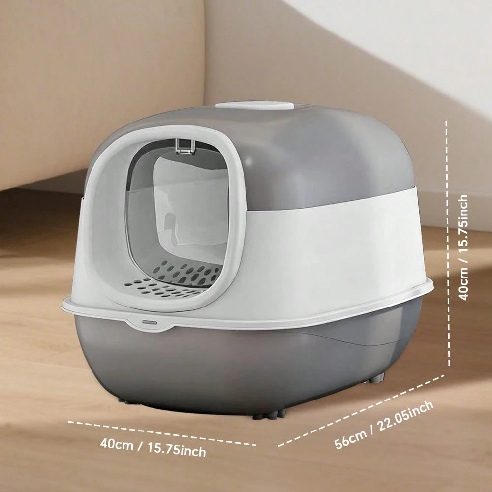 Extra Large Odor-Controlling Litter Box, Capacity Litter Box, PP Litter Box Easy To Clean And Assemble, Suitable For Cats Under 20 Pounds, Enclosed Cat Litter Box With Two-Way Swing Door, Hooded Kitt