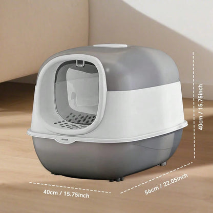Extra Large Odor-Controlling Litter Box, Capacity Litter Box, PP Litter Box Easy To Clean And Assemble, Suitable For Cats Under 20 Pounds, Enclosed Cat Litter Box With Two-Way Swing Door, Hooded Kitt