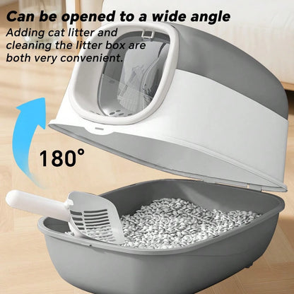 Extra Large Odor-Controlling Litter Box, Capacity Litter Box, PP Litter Box Easy To Clean And Assemble, Suitable For Cats Under 20 Pounds, Enclosed Cat Litter Box With Two-Way Swing Door, Hooded Kitt