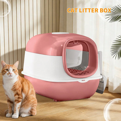 Extra Large Odor-Controlling Litter Box, Capacity Litter Box, PP Litter Box Easy To Clean And Assemble, Suitable For Cats Under 20 Pounds, Enclosed Cat Litter Box With Two-Way Swing Door, Hooded Kitt