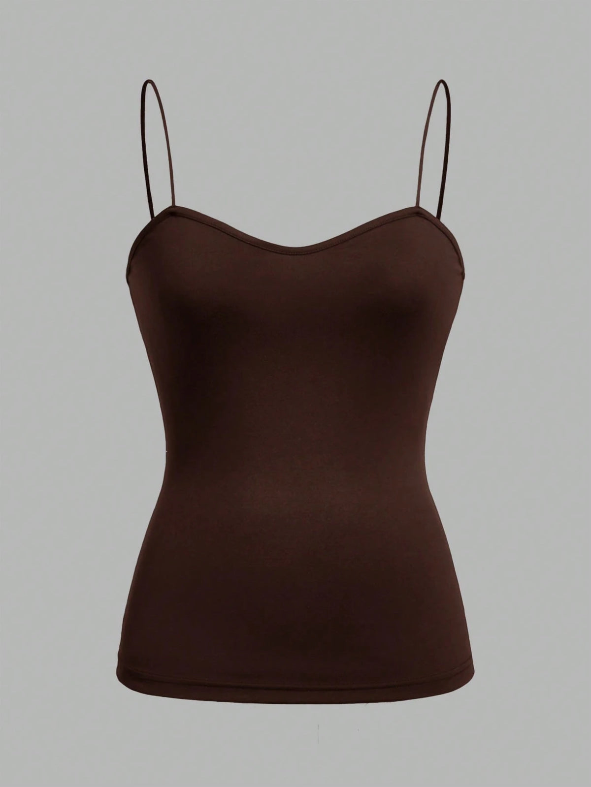 EZwear 4pcs/Set Black, Brown, Khaki, Apricot Cami Tops With Adjustable Spaghetti Straps, Tight-Fitting, Suitable For Spring & Summer Back To School