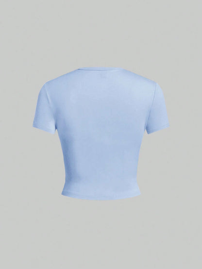 EZwear 5pcs/Set Solid Color Slim Fit Tank Top T-Shirt, Sleeveless