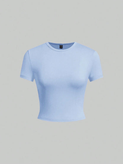 EZwear 5pcs/Set Solid Color Slim Fit Tank Top T-Shirt, Sleeveless