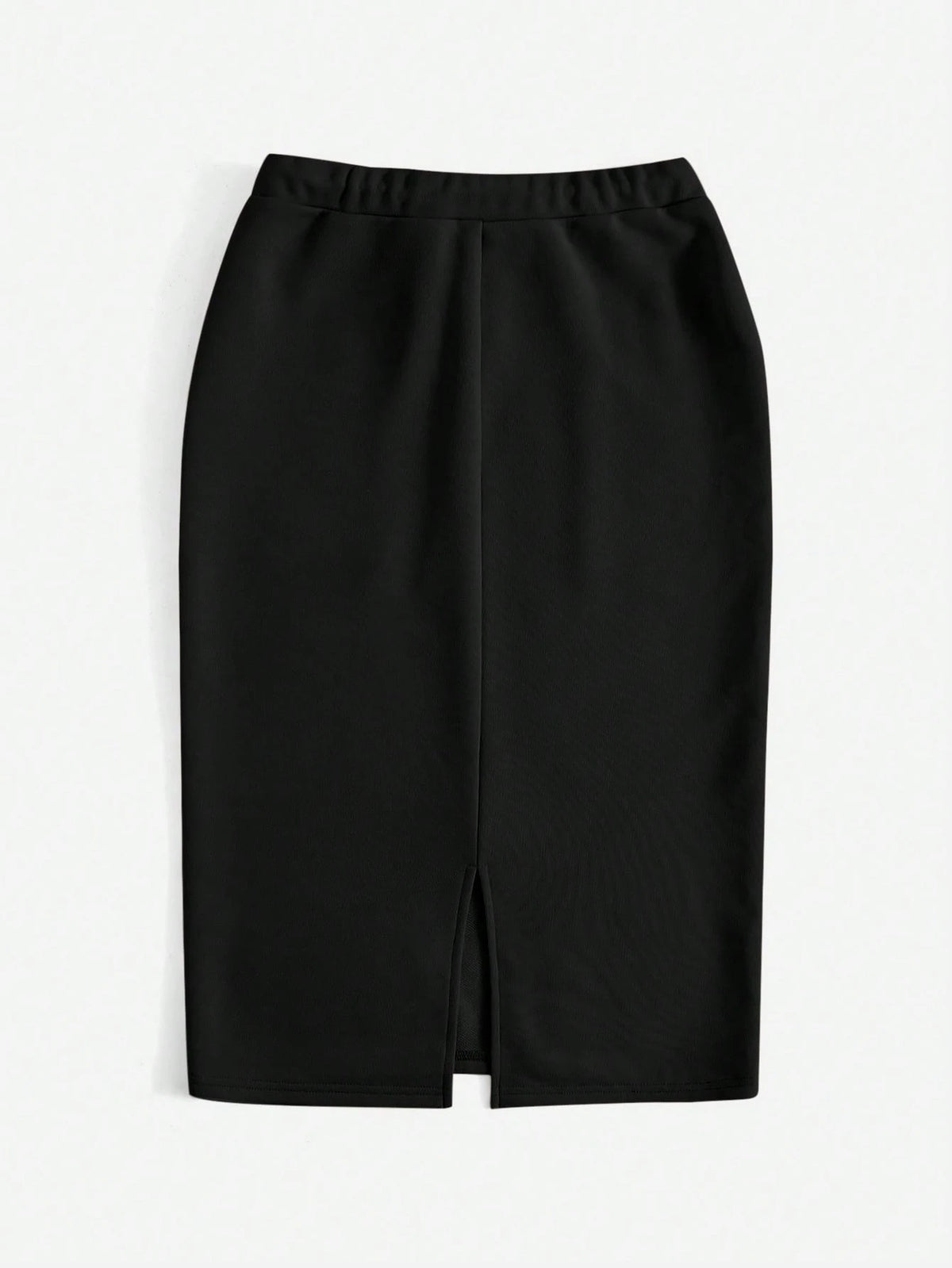 EZwear Drawstring Waist Slant Pocket Split Back Skirt