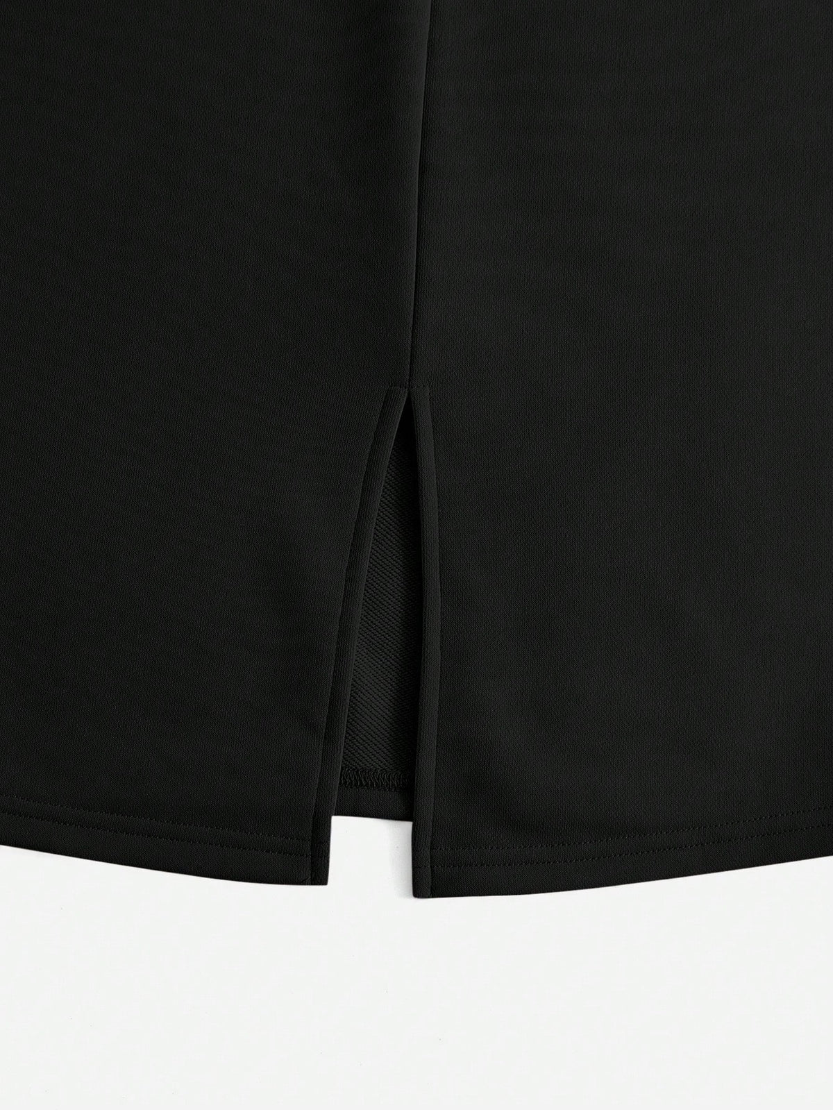 EZwear Drawstring Waist Slant Pocket Split Back Skirt