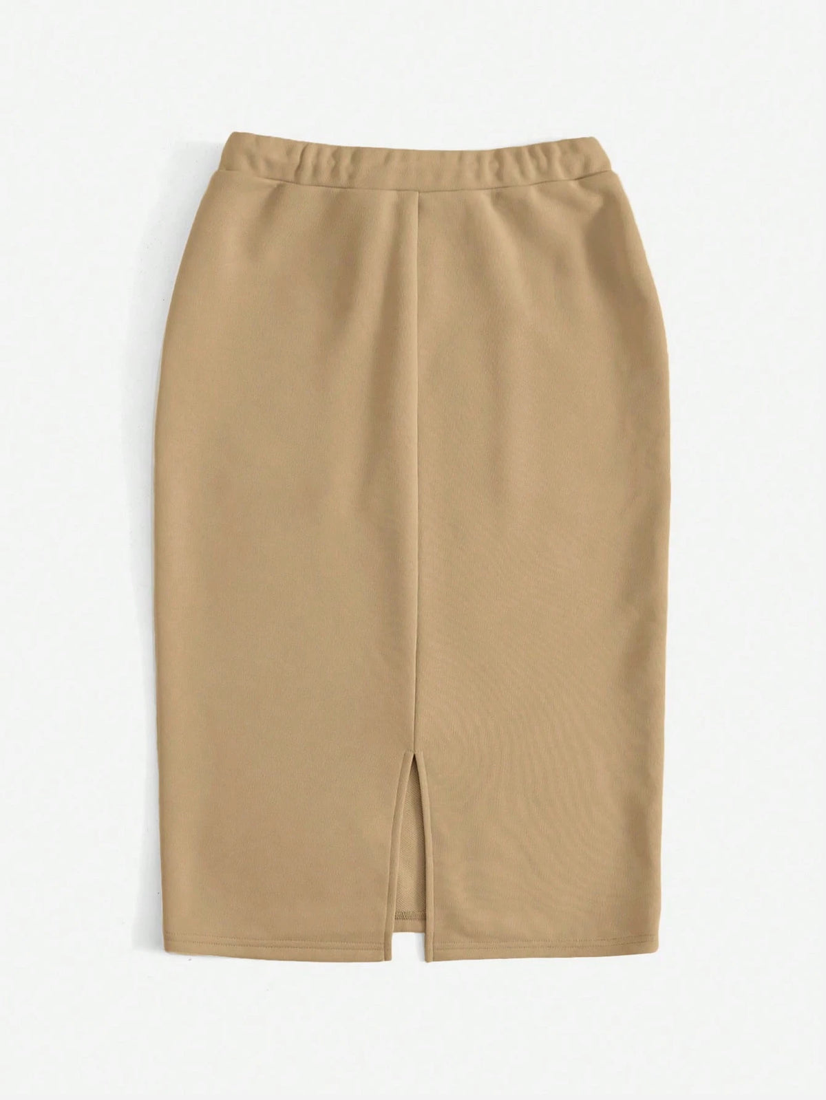 EZwear Drawstring Waist Slant Pocket Split Back Skirt