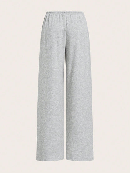 EZwear Two-Piece Set Lightweight Knitted Wide Leg Pants For Women, Two-Tone Color, Casual, Summer Outfits, Beach Holiday