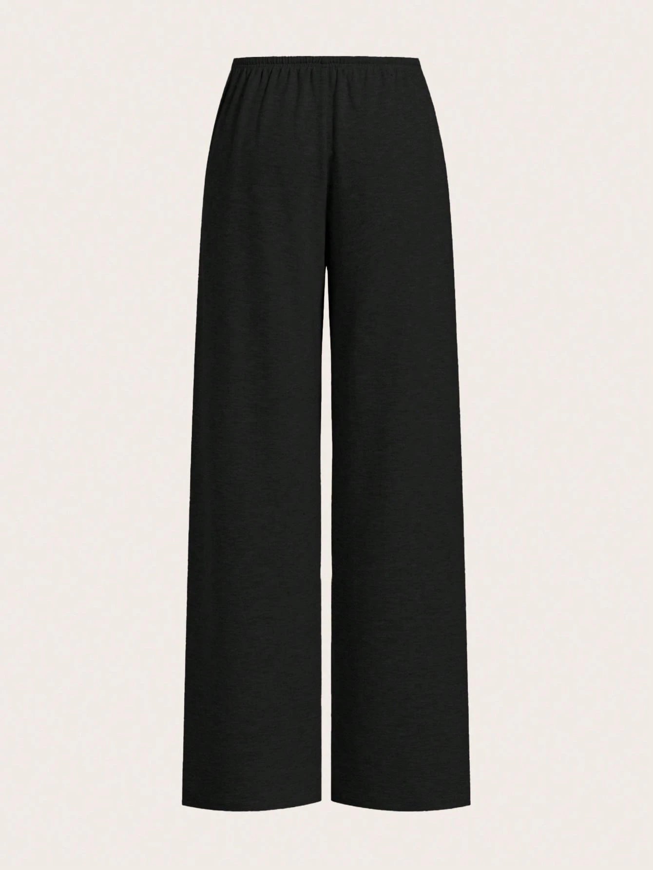 EZwear Two-Piece Set Lightweight Knitted Wide Leg Pants For Women, Two-Tone Color, Casual, Summer Outfits, Beach Holiday