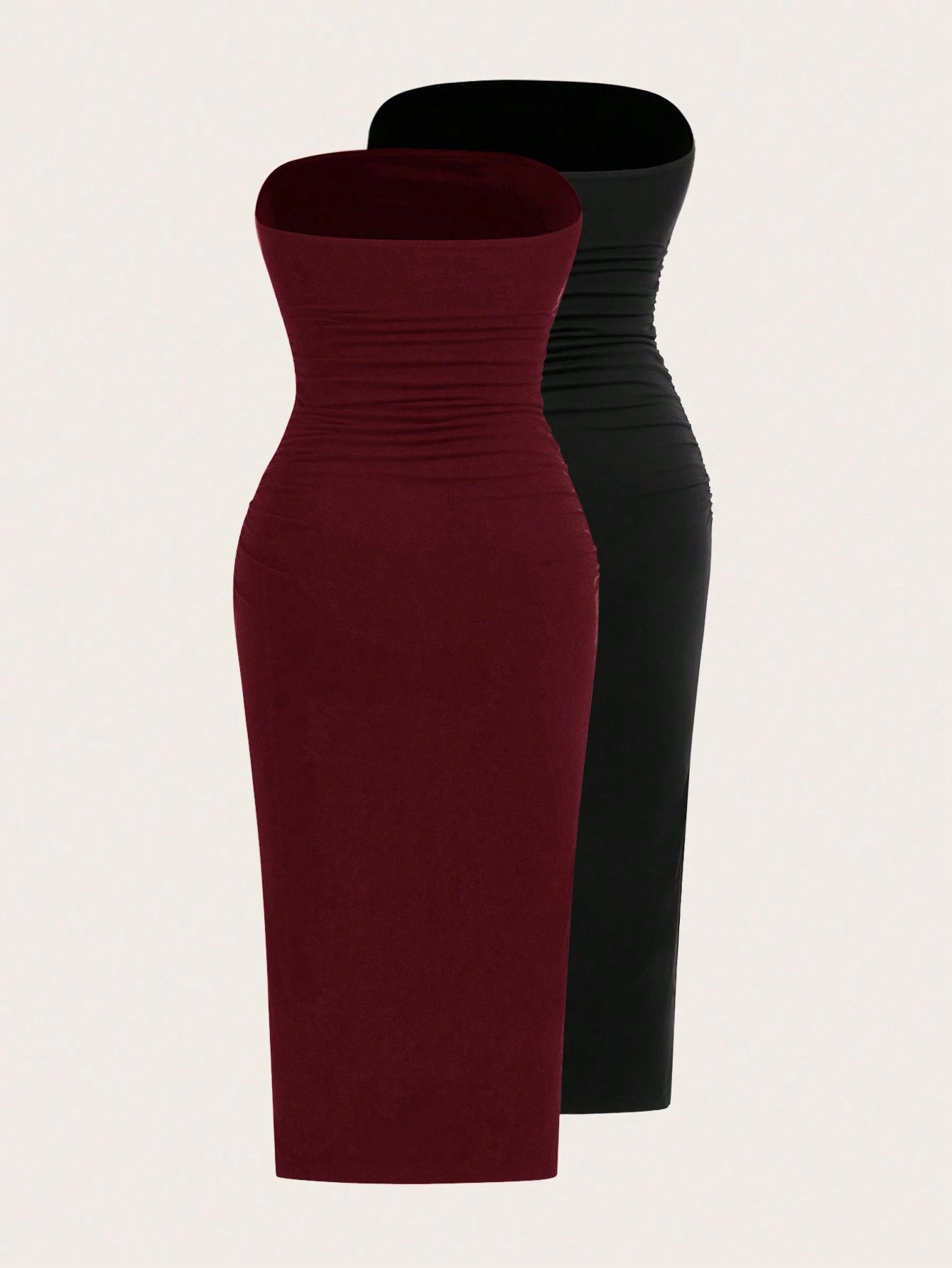 EZwear Two-Piece Set Strapless Knit Dress For Women