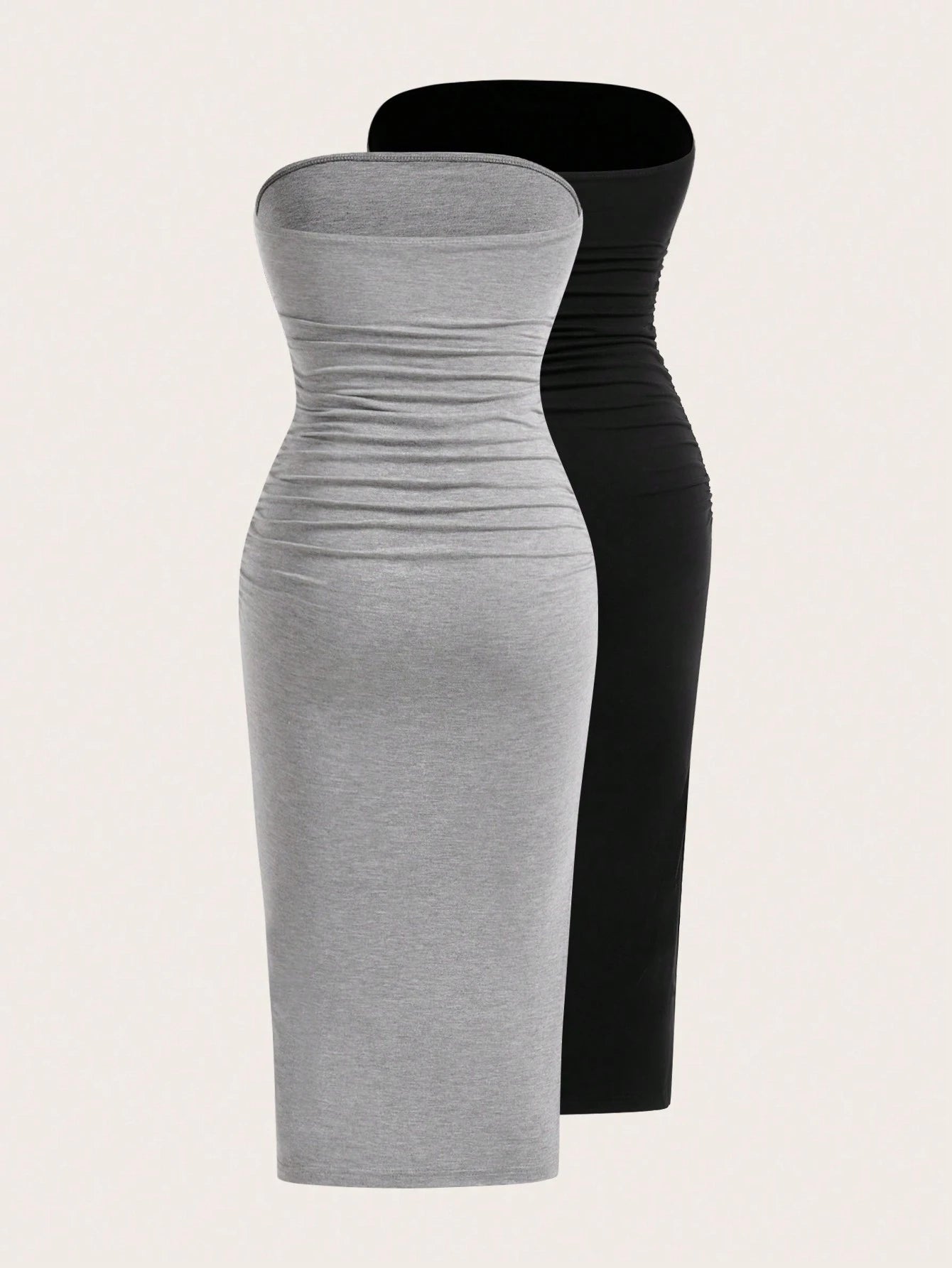 EZwear Two-Piece Set Strapless Knit Dress For Women