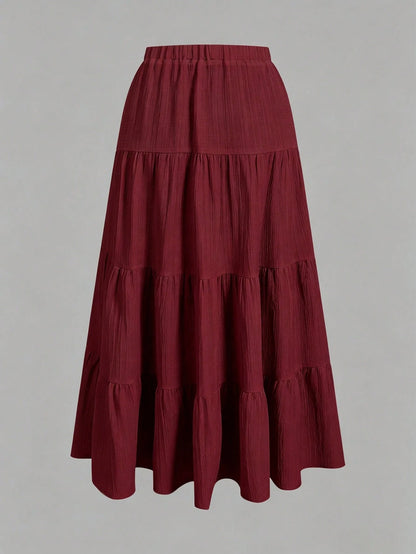 EZwear Women's Casual Vacation Multi-Layer Tiered Skirt, Suitable For Summer