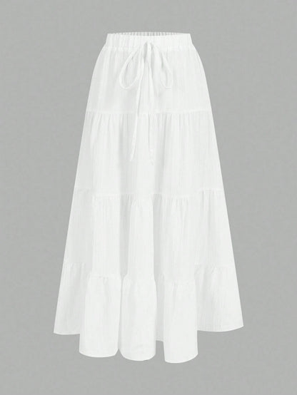 EZwear Women's Casual Vacation Multi-Layer Tiered Skirt, Suitable For Summer