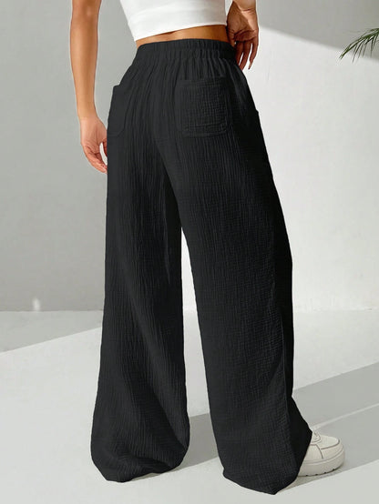 EZwear Women's Solid Color Simple Daily Casual Long Pants
