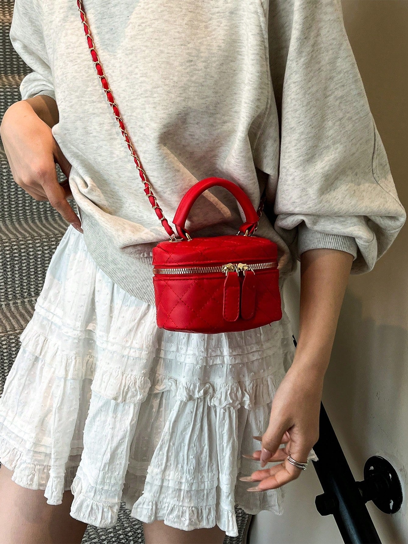 F.FAN.BAGS, Lightweight Mini Bag, Chain Bag, Quilted Diamond Bag, Handbag, Bucket Bag, Very Suitable For Teenage Girls, College Students And White-Collar Professionals, Very Suitable For Office, Colle